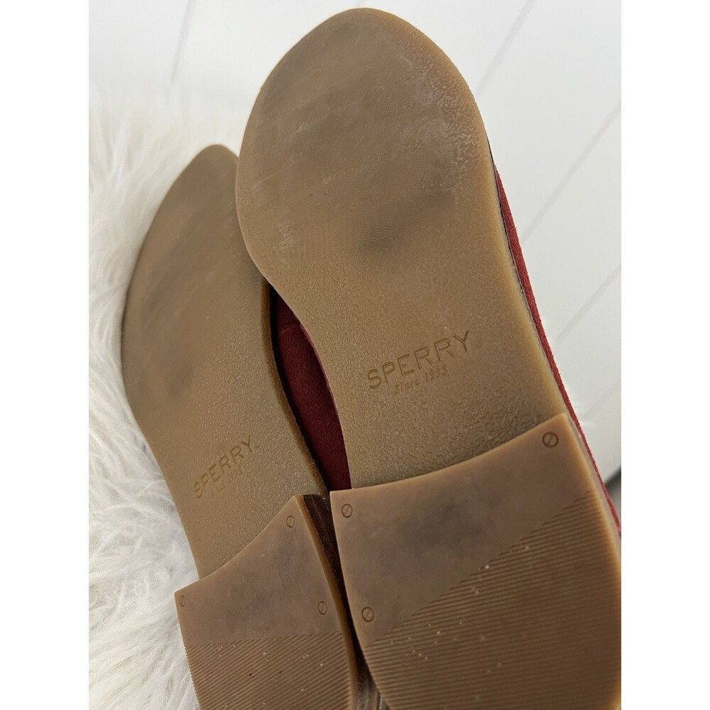 Sperry Wine Red Seaport Studded Penny Suede Loafers Womens Size 8.5 Coastal - Picture 7 of 8